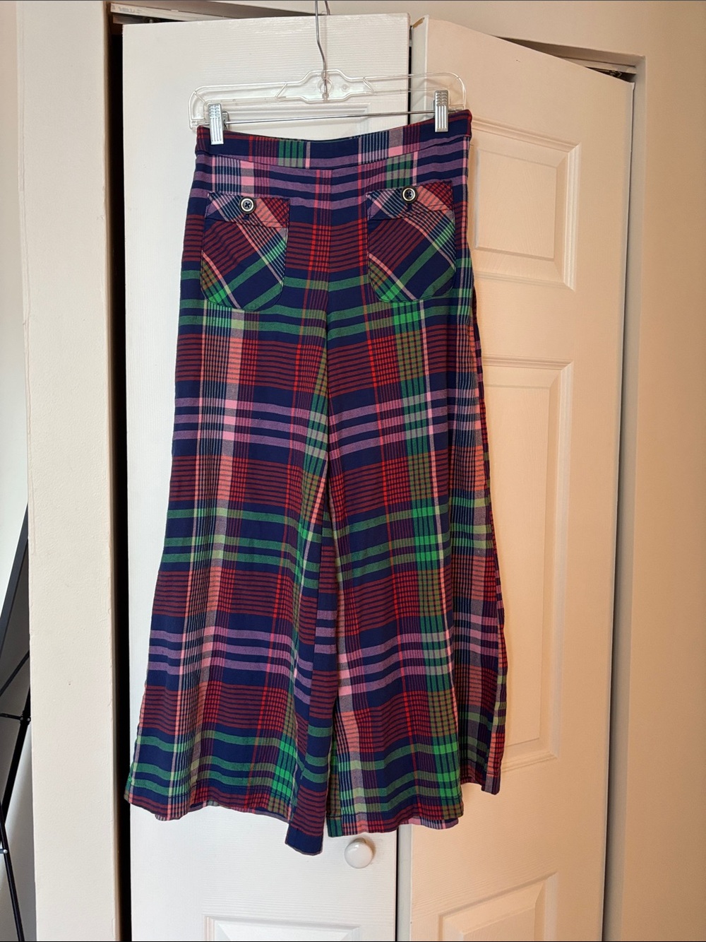 Maeve Plaid Circle Skirt in Navy, Green, Red & Pink
